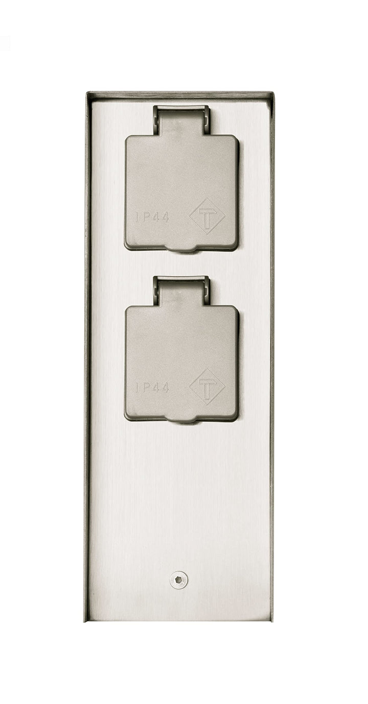 BOLD Orio smarte Aussen-Steckdose-Garten (Steckdosen-Säule) mit 3-Fach Stecker Edelstahl (Smart Home