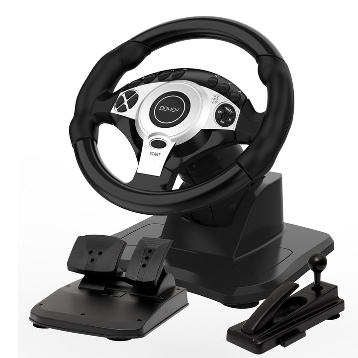 DOYO Rennrad mit 270/400°/900° Drehung, PC-Lenkrad mit Pedalen, Dual-Motor Vibration & Getriebeschal