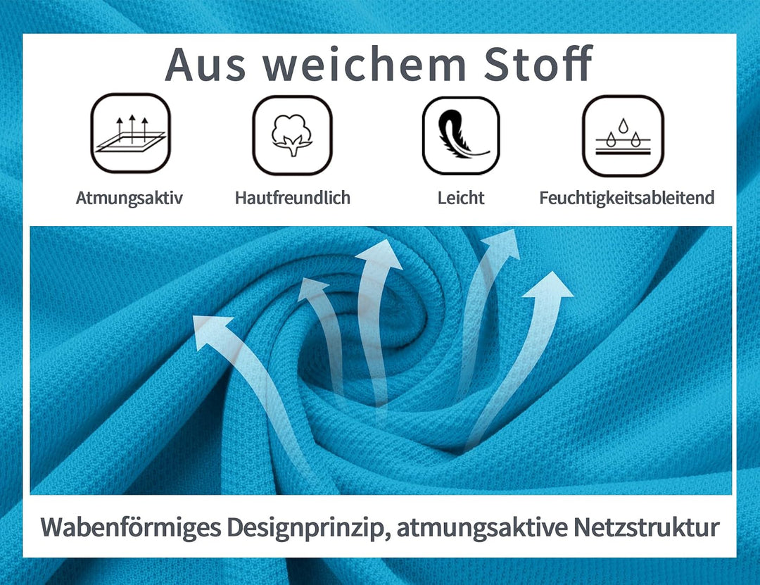 geeksport Poloshirt Herren Kurzarm Freizeit Sport Polo Golf Tshirts Männer Polohemd Blau Grün 3XL, B