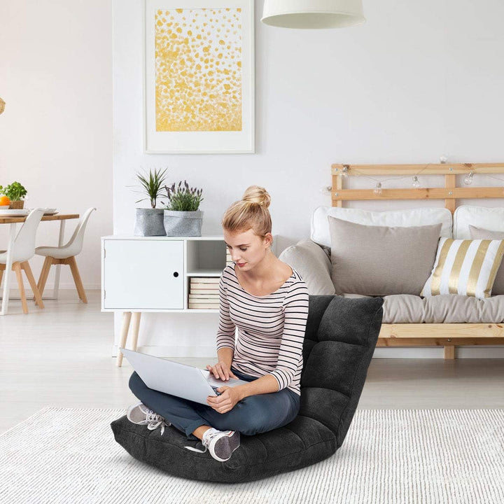 GOPLUS Bodenstuhl, Bodensofa mit Rückenlehne, Bodensessel mit Schlaffunktion, Floor Chair, Lazy Sofa