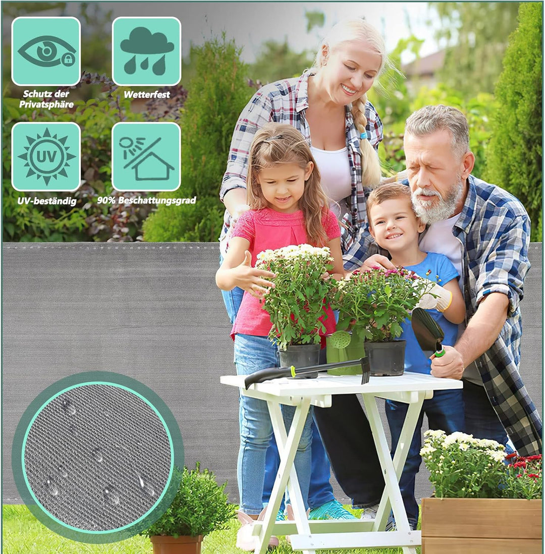 Zaunblende Sichtschutz für Zaun &amp; Balkongeländer, Schattiernetz Gartenzaun, Schattennetz, 150g/㎡ HDP