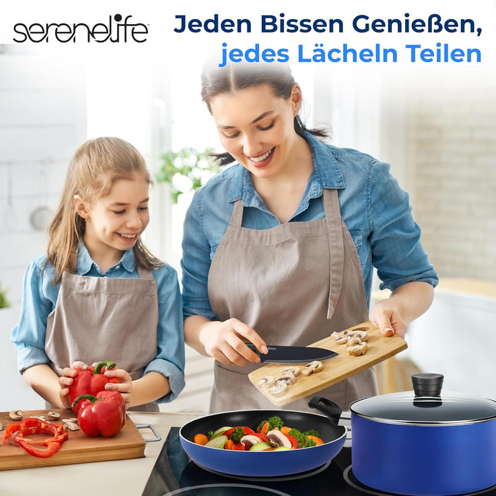 SereneLife Töpfe und Pfannen Set, Kochgeschirr Set 20-Teilig, Antihaft Cookware Set Inkl. Topfset, P