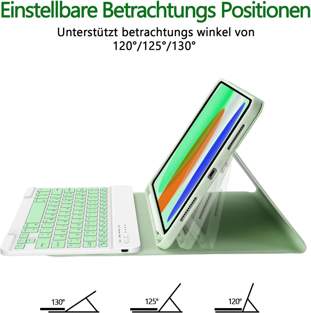 TQQ Hülle mit Tastatur für iPad A16 11 Generation 2025/10 Generation 2022(11/10.9 Zoll), Abnehmbare