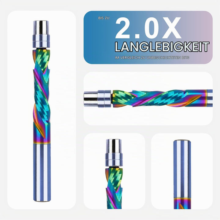 SpeTool Bündigfräser 8mm Schaft Spiralnutfräser Extra Lang Kopierfräser für Oberfräse Up&amp;Down Kompre