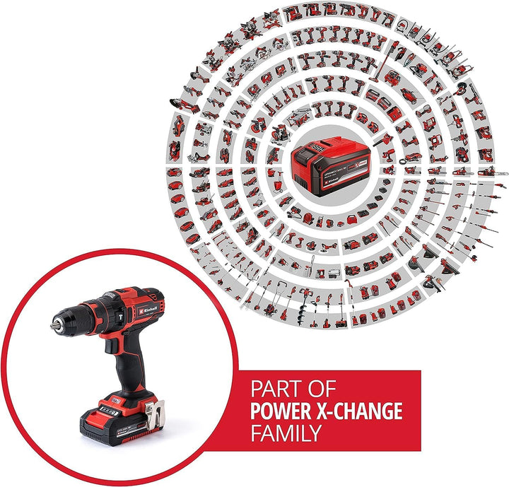 Einhell Akku-Schlagbohrschrauber-Set TE-CD 18/40 Li-i +64 (2x2,0 Ah) Power X-Change (Li-Ion, 18 V, 4