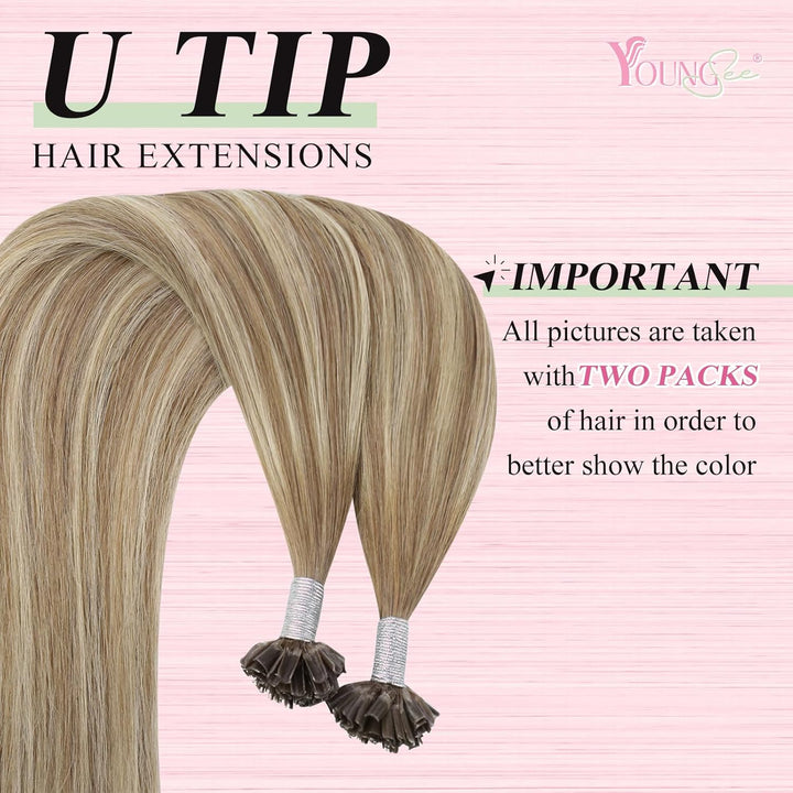 YoungSee Bonding Extensions Echthaar Ombre Extensions Echthaar Bondings 1g 35cm Hair Extensions Bond