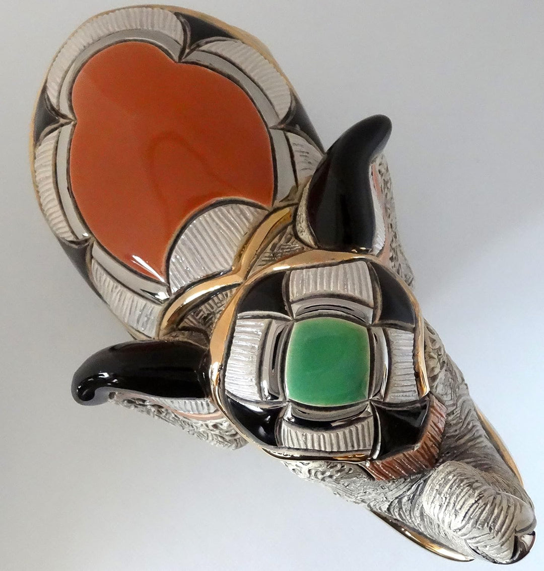 De Rosa Rinconada, Handbemalte Keramikskulptur, Asiatischer Elefant