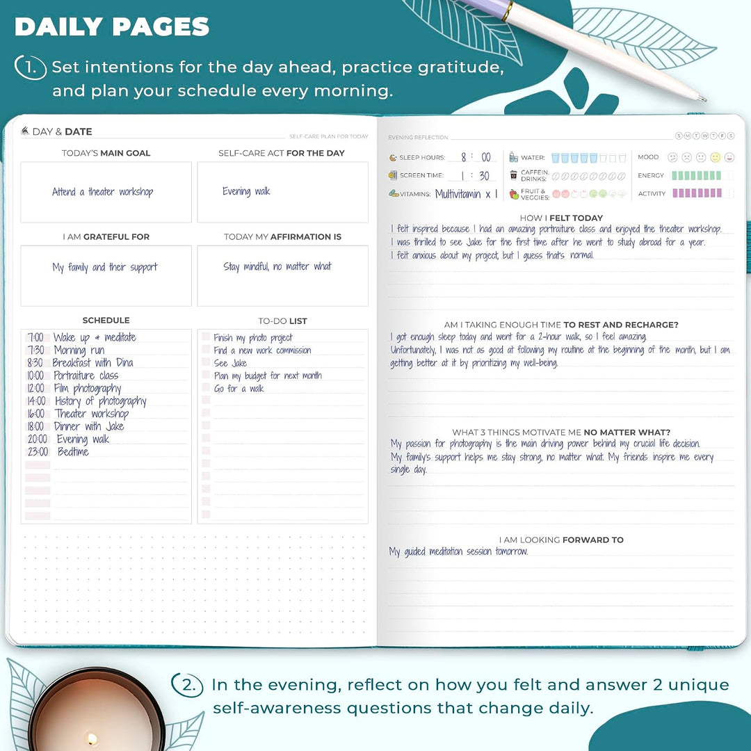 Clever Fox Self-Care Journal – Notizbuch für tägliche Reflexion, Planer für mentale Gesundheit und p