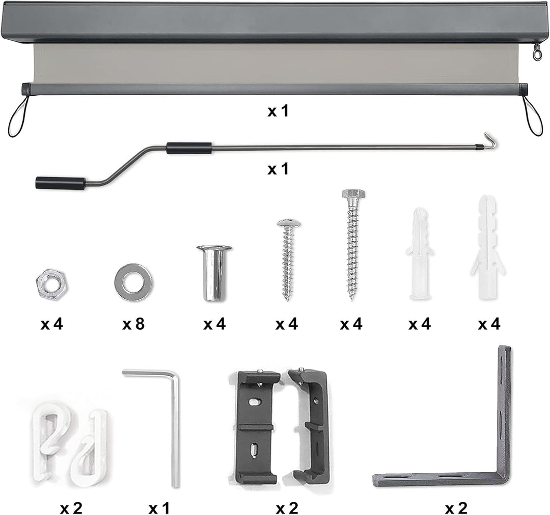 NAIZY Aussenrollo Senkrechtmarkise Ohne Bohren Verdunkelungsrollo Klemmfix mit UV Schutz, Reflektier