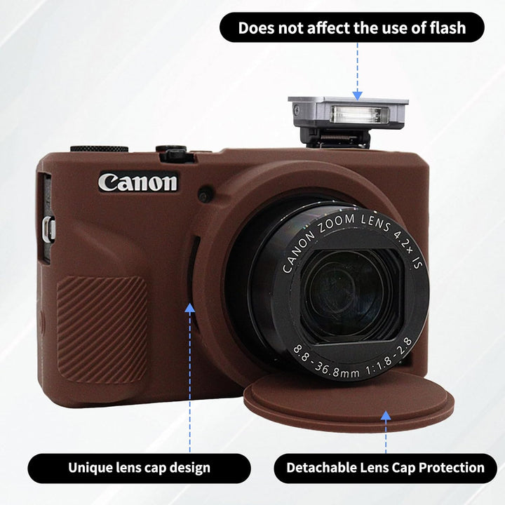 Rieibi Silikon-Schutzhülle für Canon G7X Mark III Hülle, G7X Mark III Zubehör mit 2 Stück Displaysch