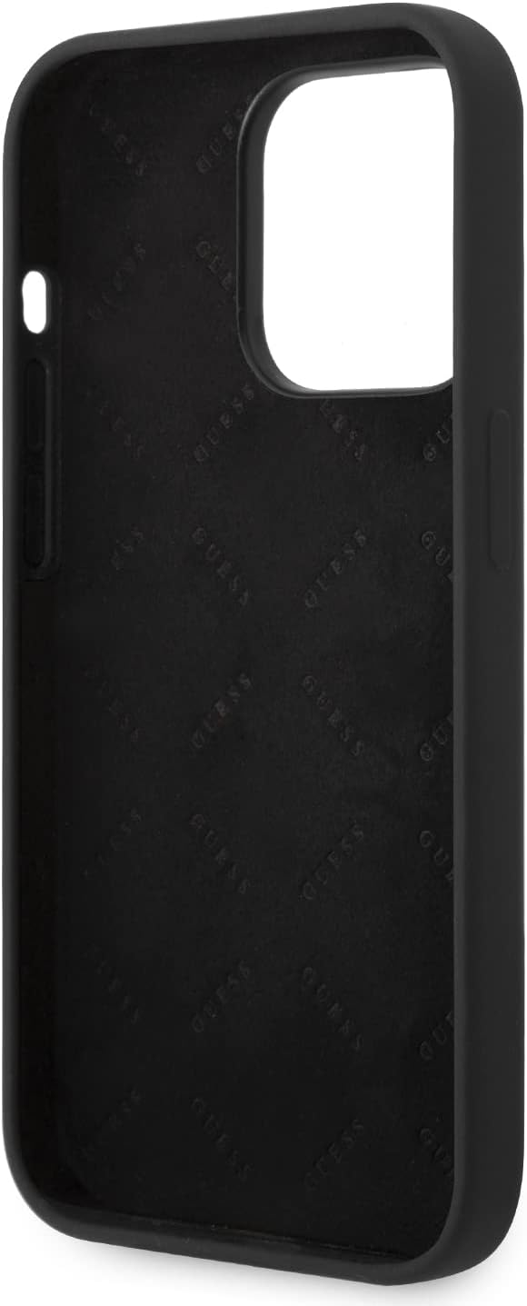 Guess GUHCP14XSLSMK hülle für iPhone 14 Pro Max 6,7" schwarz/Black Hard case Silicone Vintage Gold L