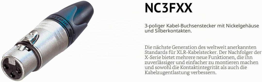 Sommer Cable Mikrofonkabel Stage 22 Highflex XLR 3-pol Neutrik NC3MXX / XLR 3-pol Neutrik NC3FXX, mi