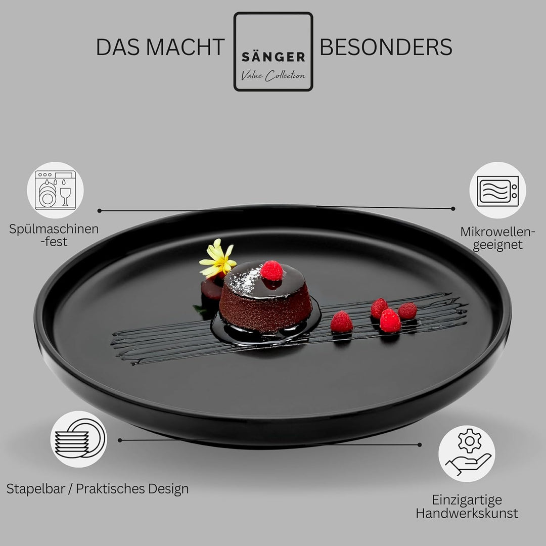 Sänger Madeira | Dessertteller 6 teilig, Steingut Teller Set 6 Personen, Kuchenteller kleine Teller