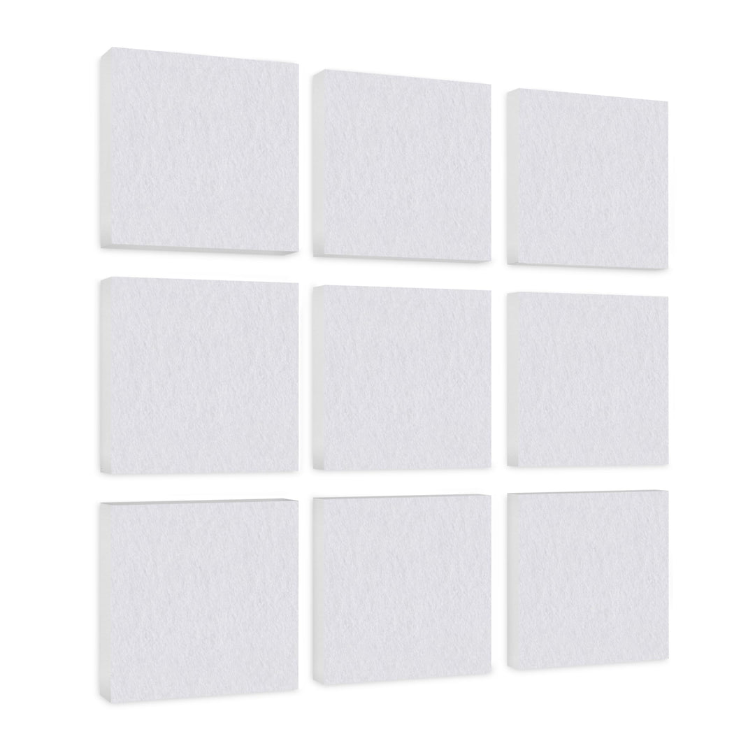 platino24 Akustikpaneele 9 Elemente Colore Quadrat 27,5 x 27,5 cm Weiss I Schallabsorber aus Basotec