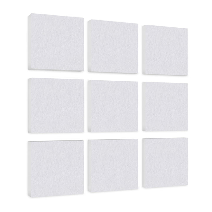 platino24 Akustikpaneele 9 Elemente Colore Quadrat 27,5 x 27,5 cm Weiss I Schallabsorber aus Basotec