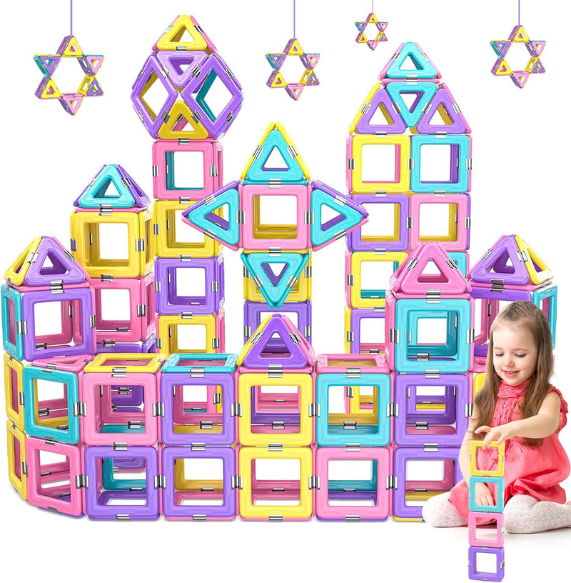 COOLJOYA Magnetische Bausteine 40 Teile | Magnetbausteine Spielzeug ab 3 4 5 6 7 8 Jahre für Mädchen