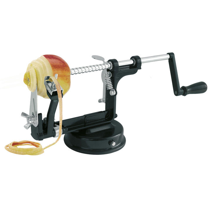 Gefu Apfelschäler, schneider und -entkerner 3 in 1 Delicio mit Kurbel aus hochwertigem Edelstahl