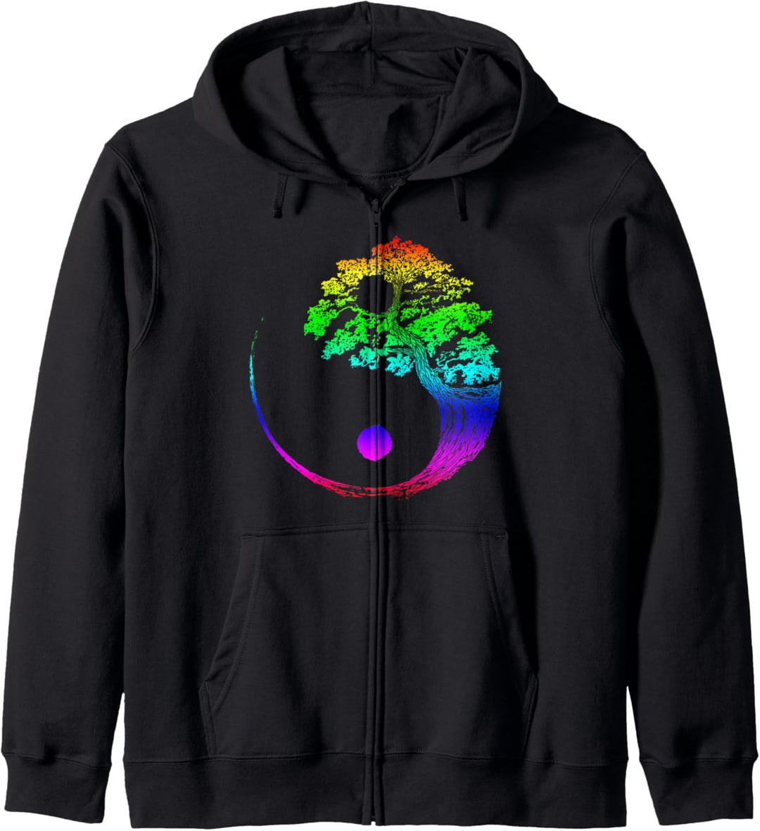 Yin Yang Regenbogen Bonsai Baum Zen Meditation Geschenk Kapuzenjacke