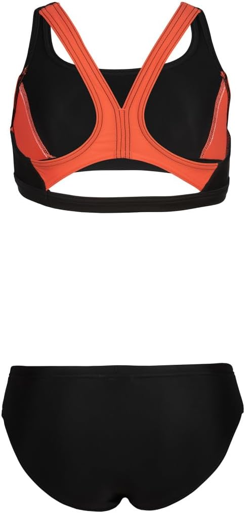 ARENA Mädchen G Thrice Jr Two Pieces R Bikini (1er Pack) 116 Black-calypso Coral-white, 116 Black-ca