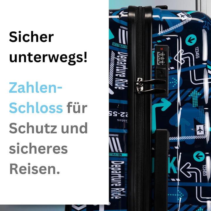 NOWI Hartschalenkoffer XL Gross - 100L Volumen - 158cm Gurtmass - 8 Rollen 360° drehbar - Leichter K