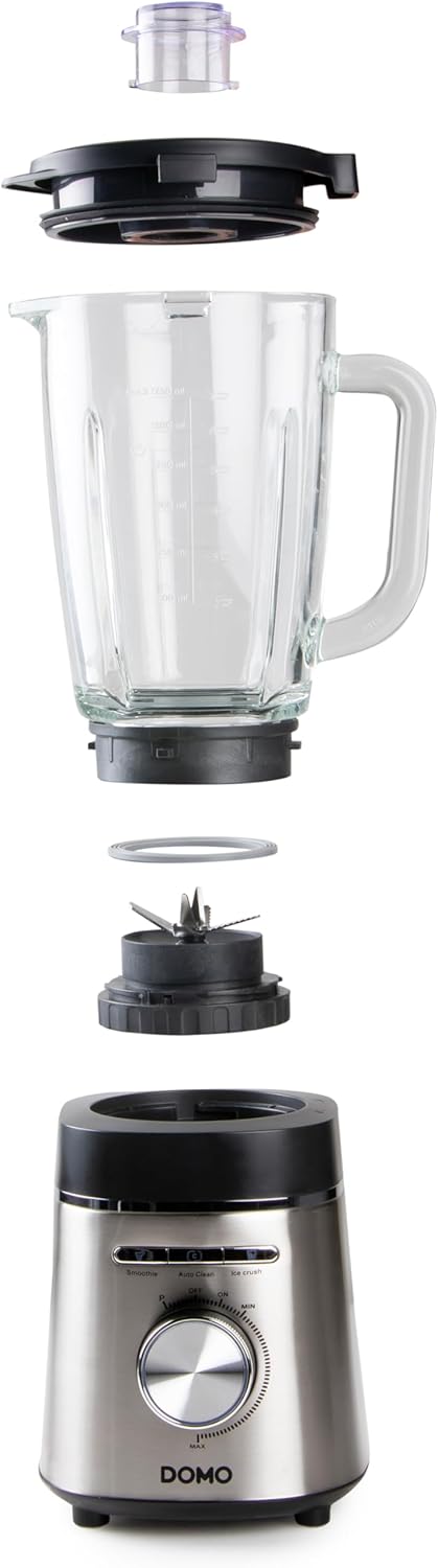 DOMO DO740BL Blender Smoothie Maker - 1,75L - 3 Modi (Smoothie, Autoclean, Crush) - Variable Geschwi