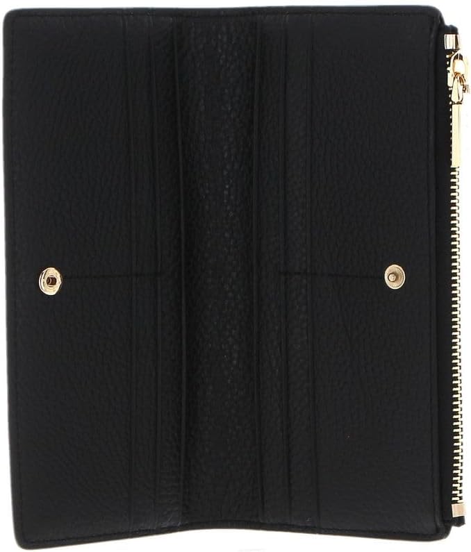 Coccinelle Metallic Soft Wallet Grained Leather Noir