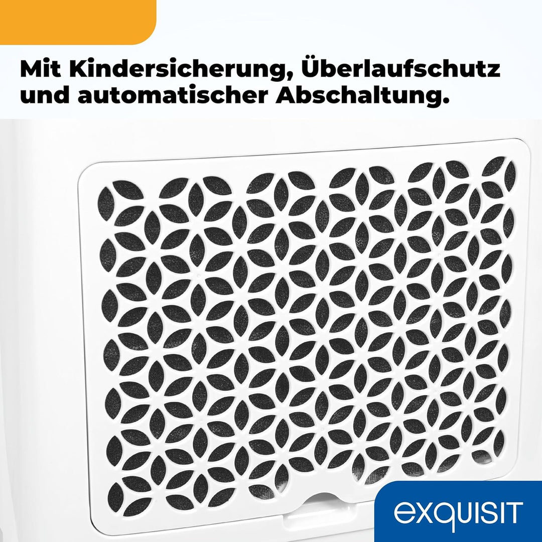 Exquisit Mobiler Luftentfeuchter, 5,5 Liter Wassertank, 400 Watt, 180m³/h, Timer, Für 30-35m², Betri