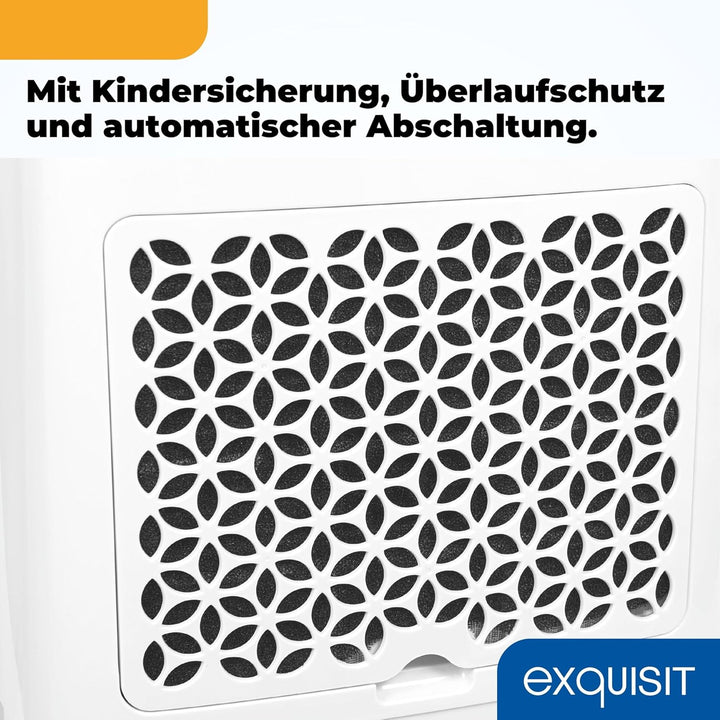 Exquisit Mobiler Luftentfeuchter, 5,5 Liter Wassertank, 400 Watt, 180m³/h, Timer, Für 30-35m², Betri
