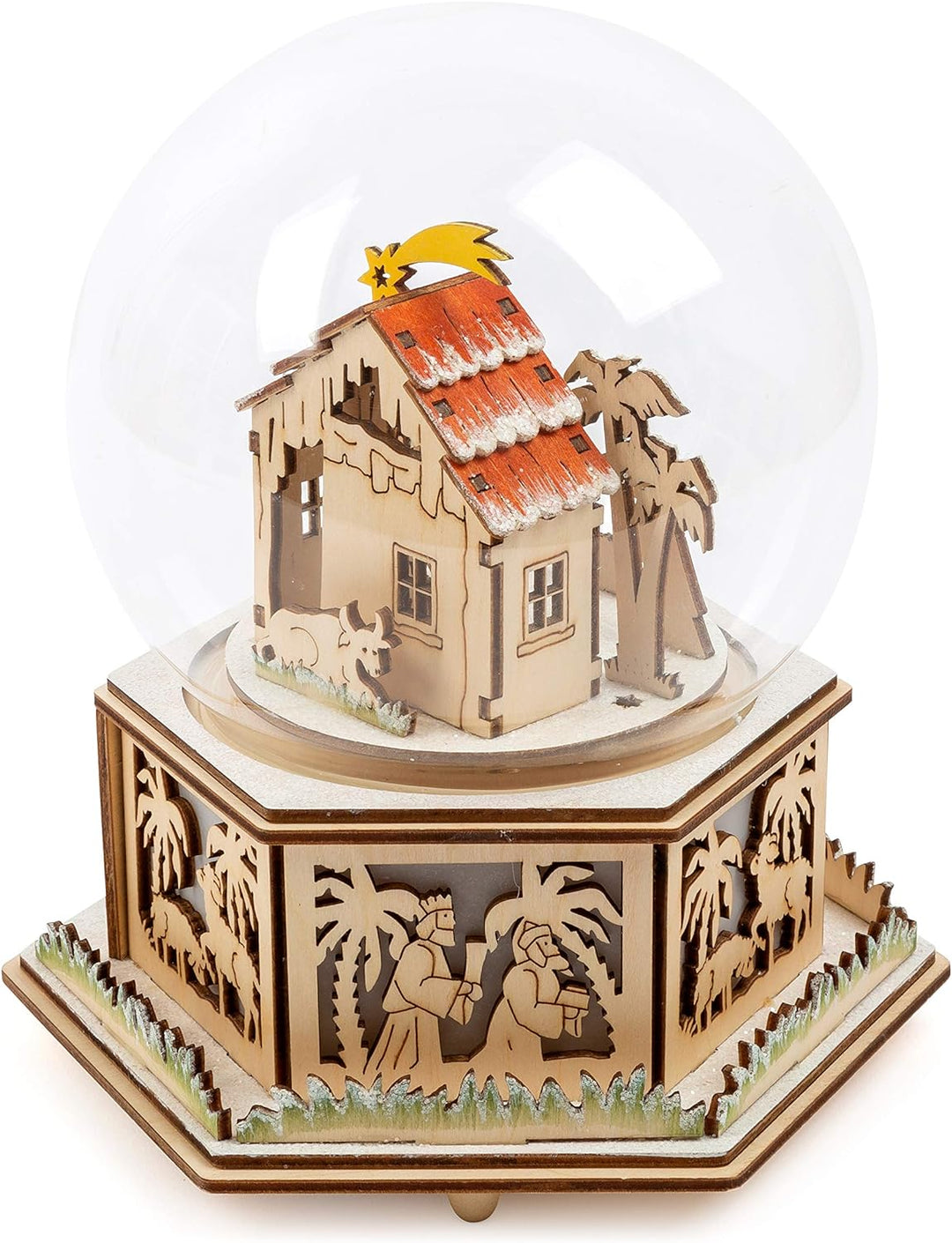 small foot Leuchtglocke Krippe mit Spieluhr, aus Holz, mit Licht und Weihnachtsmelodie, 11389