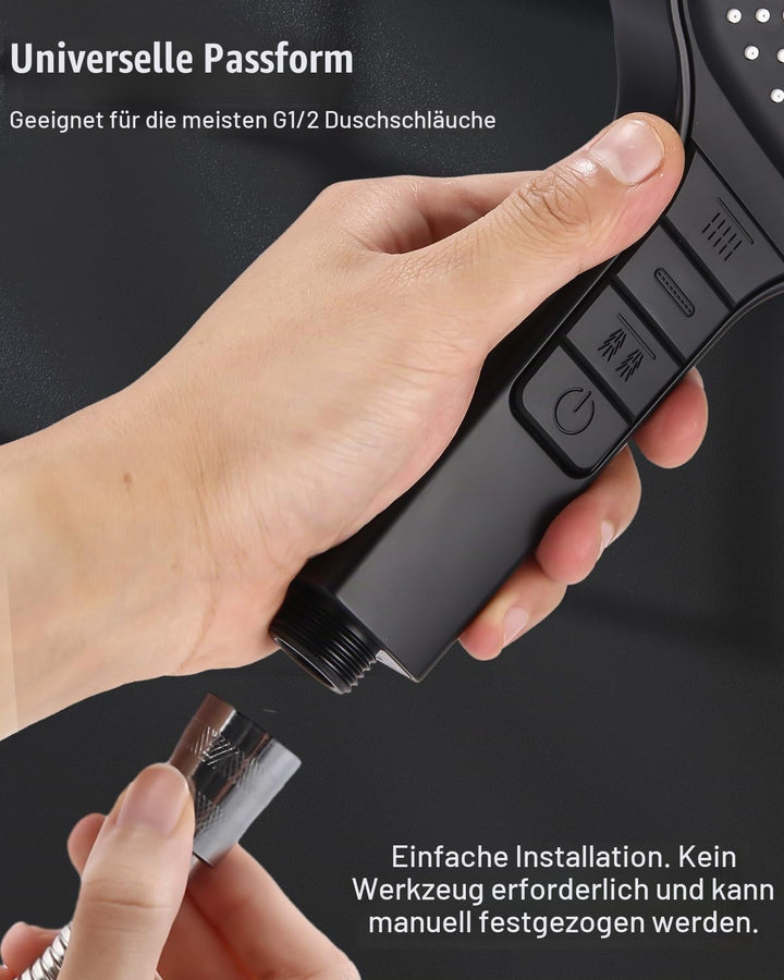 Duschkopf Wassersparend mit Stopptaste, Duschkopf Regendusche mit 7 Strahlarten, Handbrause, Spardus