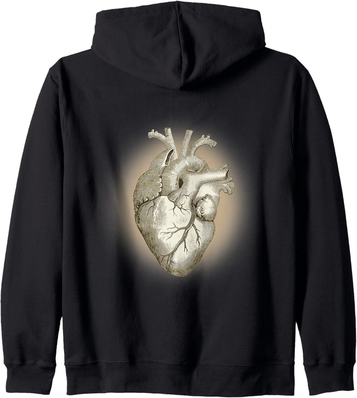 Anatomisches menschliches Herz, Anatomie-Illustrationen. Kapuzenjacke