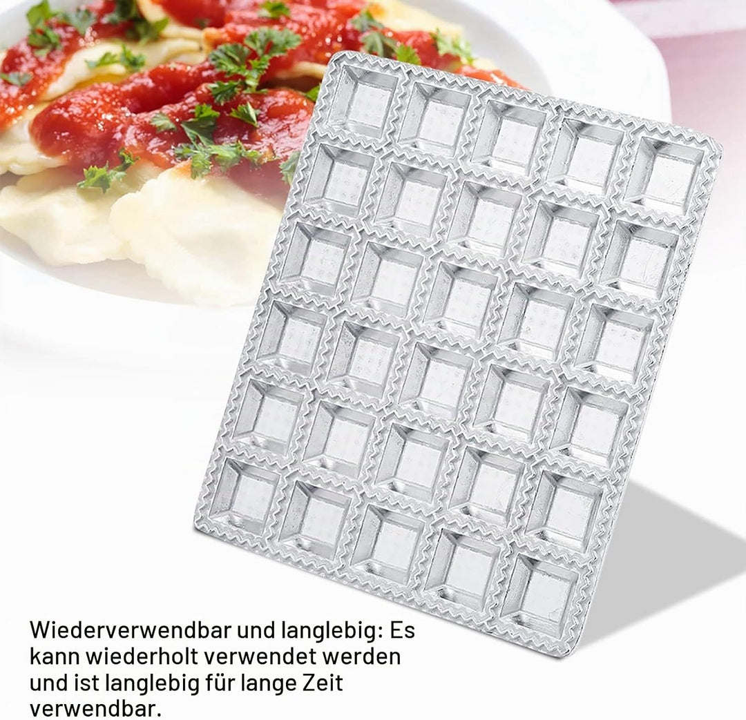 Ravioli Form aus Aluminiumlegierung 19,6×16,5 cm 30 Löcher Knödel Gebäckform Hersteller Ravioli Auss