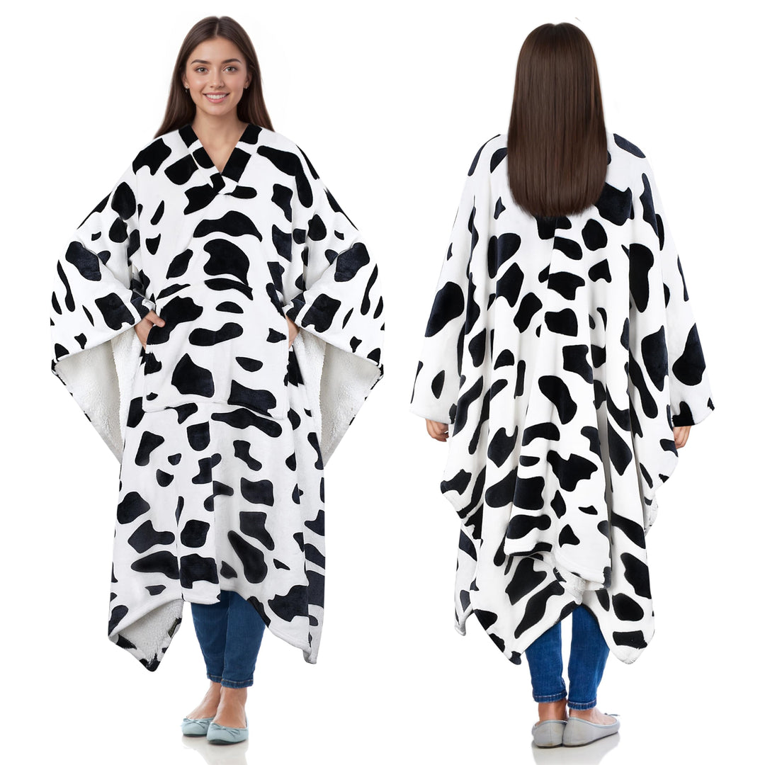 Catalonia Classy Sherpa Poncho Decke Superweiche bequeme Plüsch tragbare Fleecedecke für Erwachsene