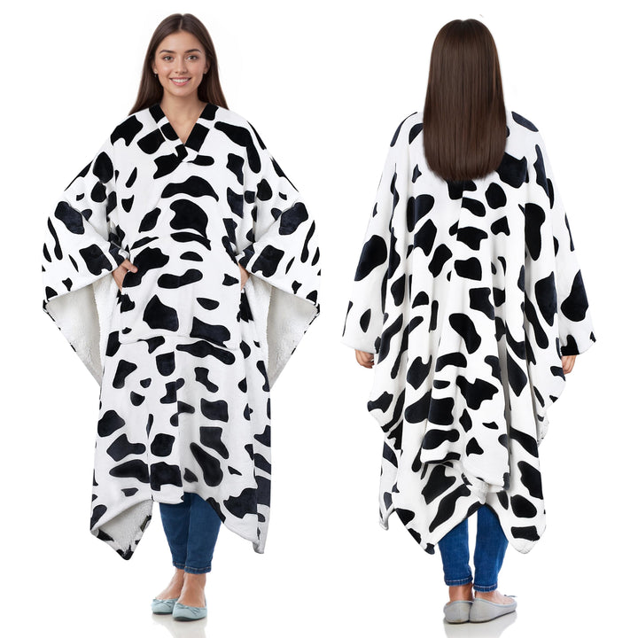 Catalonia Classy Sherpa Poncho Decke Superweiche bequeme Plüsch tragbare Fleecedecke für Erwachsene