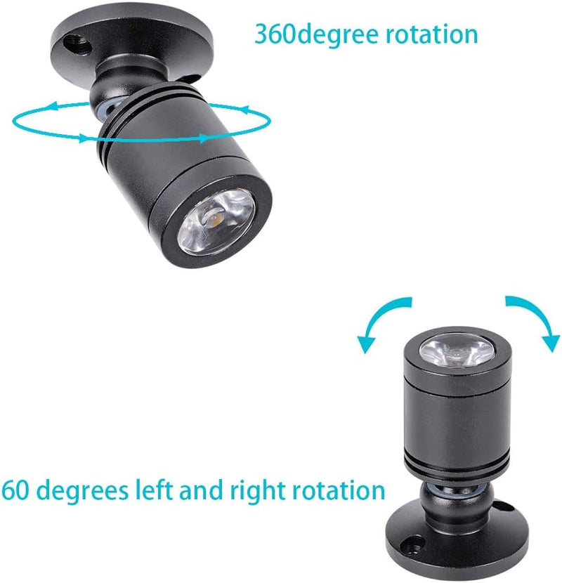 Klein LED Einbaustrahler 5 Stück 3W Mini led spot, 360° Schwenkbar, 230V Aluminium Deckenstrahler De