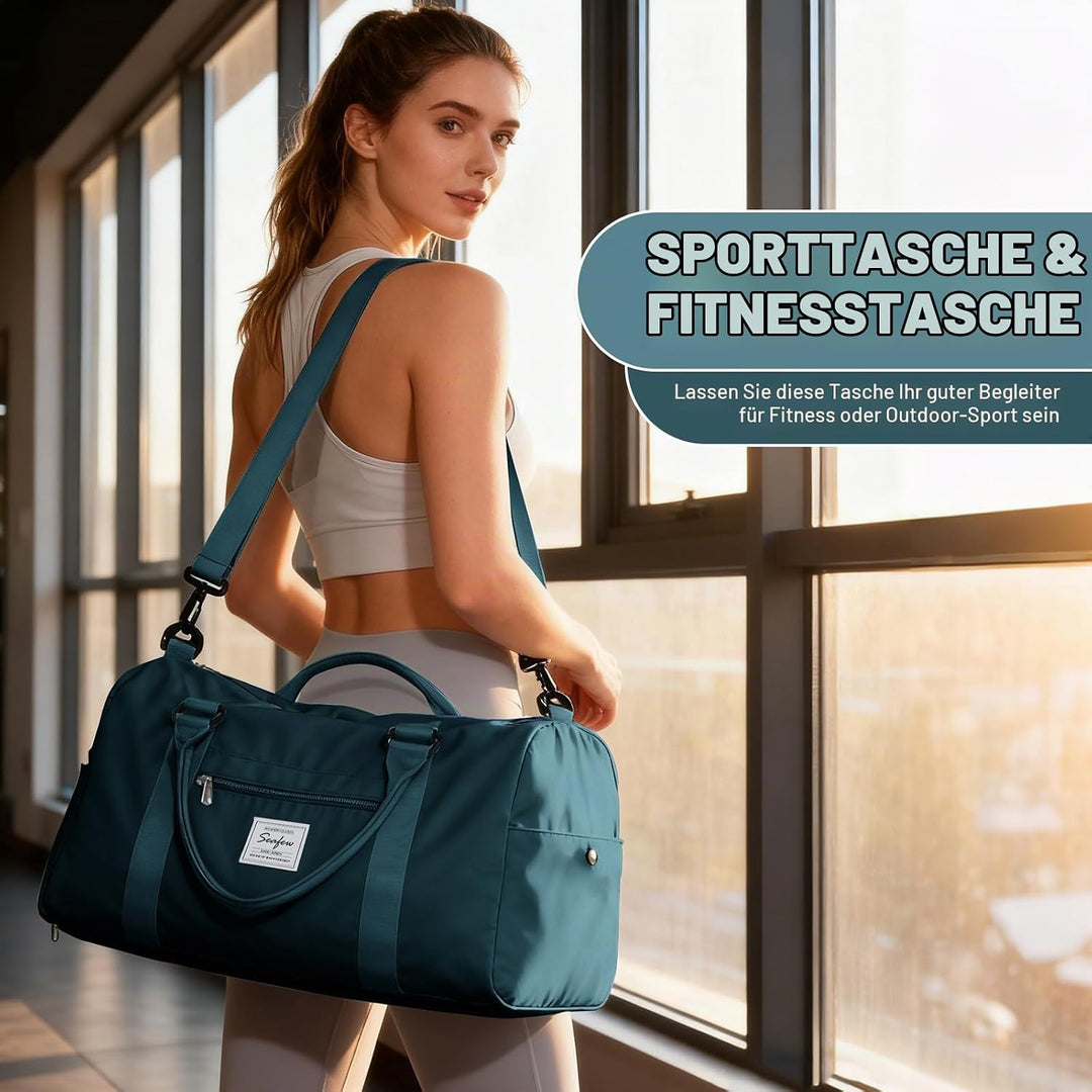 Sport Duffel Bag Damen Herren Sporttasche mit Schuhfach &amp; Nassfach Reisetasche Handgepäck Tasche Spo