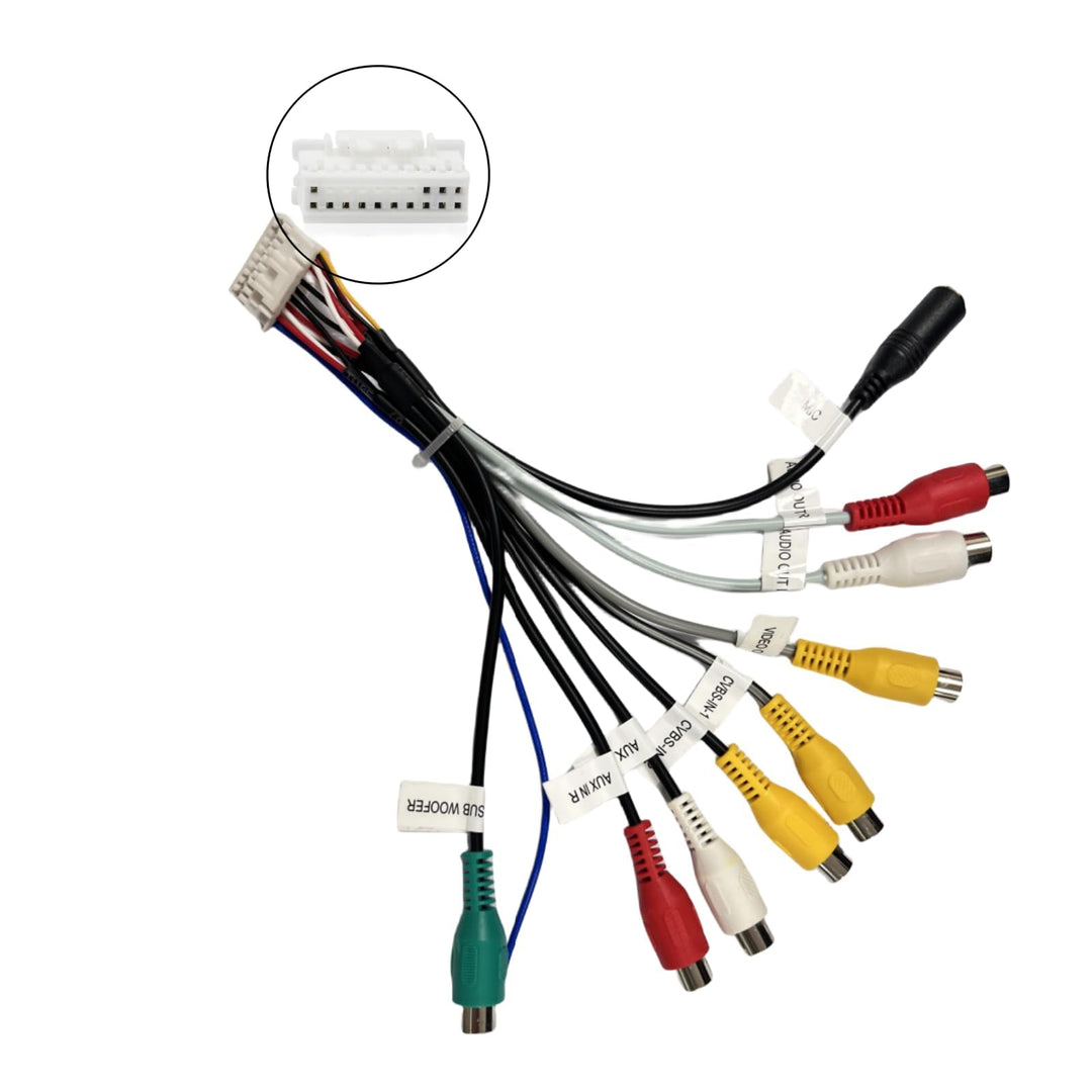 20 Pin RCA Stecker Stereo Audio Video AUX Adapterkabel für Android Autoradio RCA Kabelbaum mit Subwo