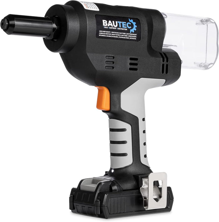 BAUTEC Akku-Nietgerät mit 20.000 N Setzkraft » im Profiset mit Koffer » Blindnietsetzgerät » Akkunie