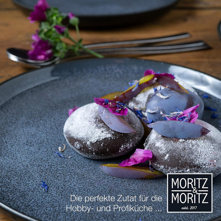 Moritz & Moritz VIDA 6er Dessert Teller Set blau - Kuchenteller für 6 Personen - Porzellan spülmasch