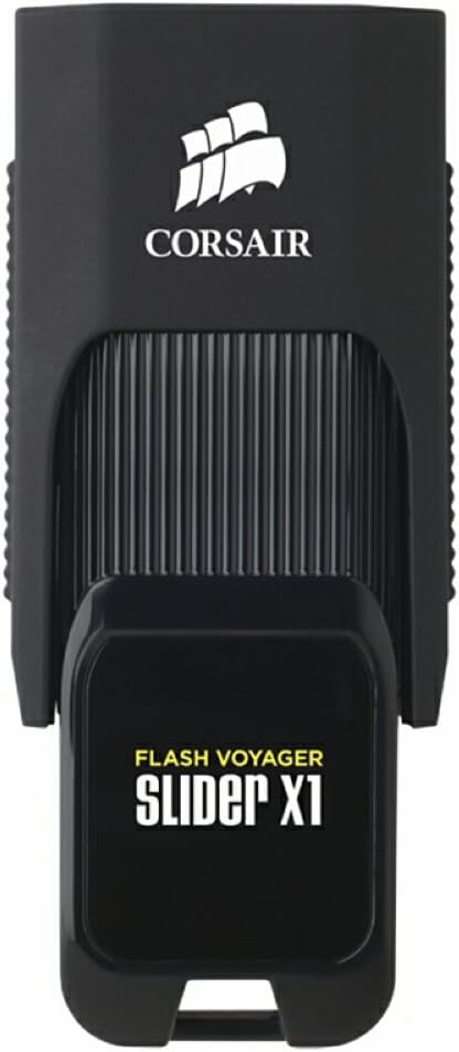 Corsair CMFSL3X1-128GB Flash Voyager Slider X1 128GB USB 3.0 Kompakt Flash Drive, Schwarz 128GB Voya