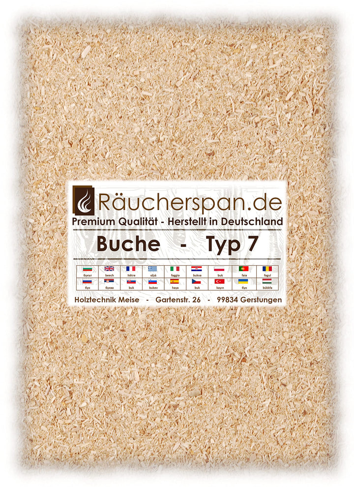 Räucherspan.de - Räucherspäne aus Buchenholz Typ 7 5kg, 0,5-1,5mm, für Räucherschnecke und Räuchersc