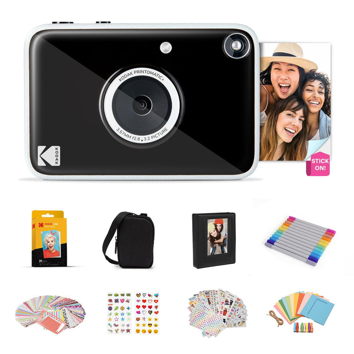 Kodak Printomatic+ Sofortbild Digitalkamera Geschenk-Set mit Tasche, 20er Zink 2x3 Fotopapier, Album