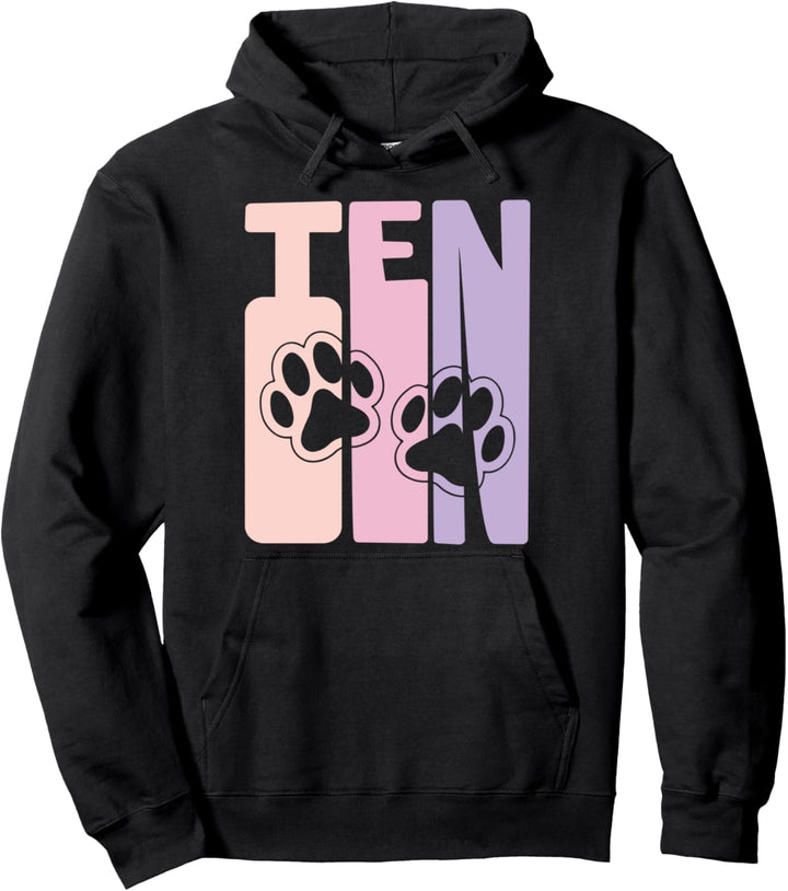 10. Geburtstag Geschenk Katze Kätzchen Fan 10 Jahre Mädchen Pullover Hoodie