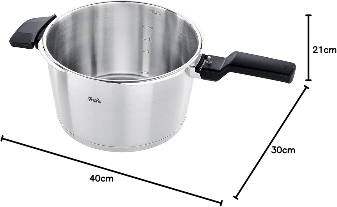 Fissler Vitaquick Premium / Schnellkochtopf (4,5 L, Ø 22 cm) Edelstahl-Dampfkochtopf, 2-Garstufen, M