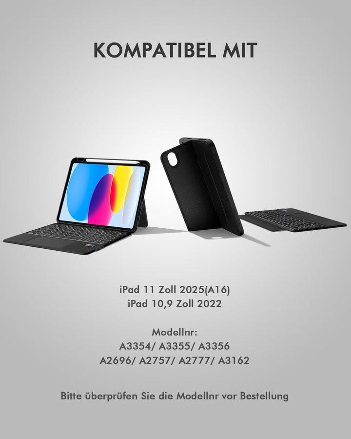 Doohoeek Tastatur Hülle mit Display für iPad 11. Generation 2025(A16) 11 Zoll/iPad 10. Gen 2022 10,9