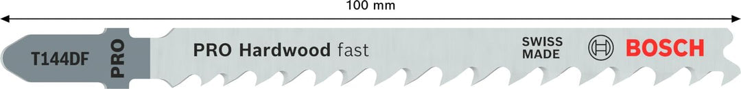 Bosch Professional 25 x Stichsägeblatt T 144 DF Speed for Hard Wood (für hartes Holz, gerader Schnit
