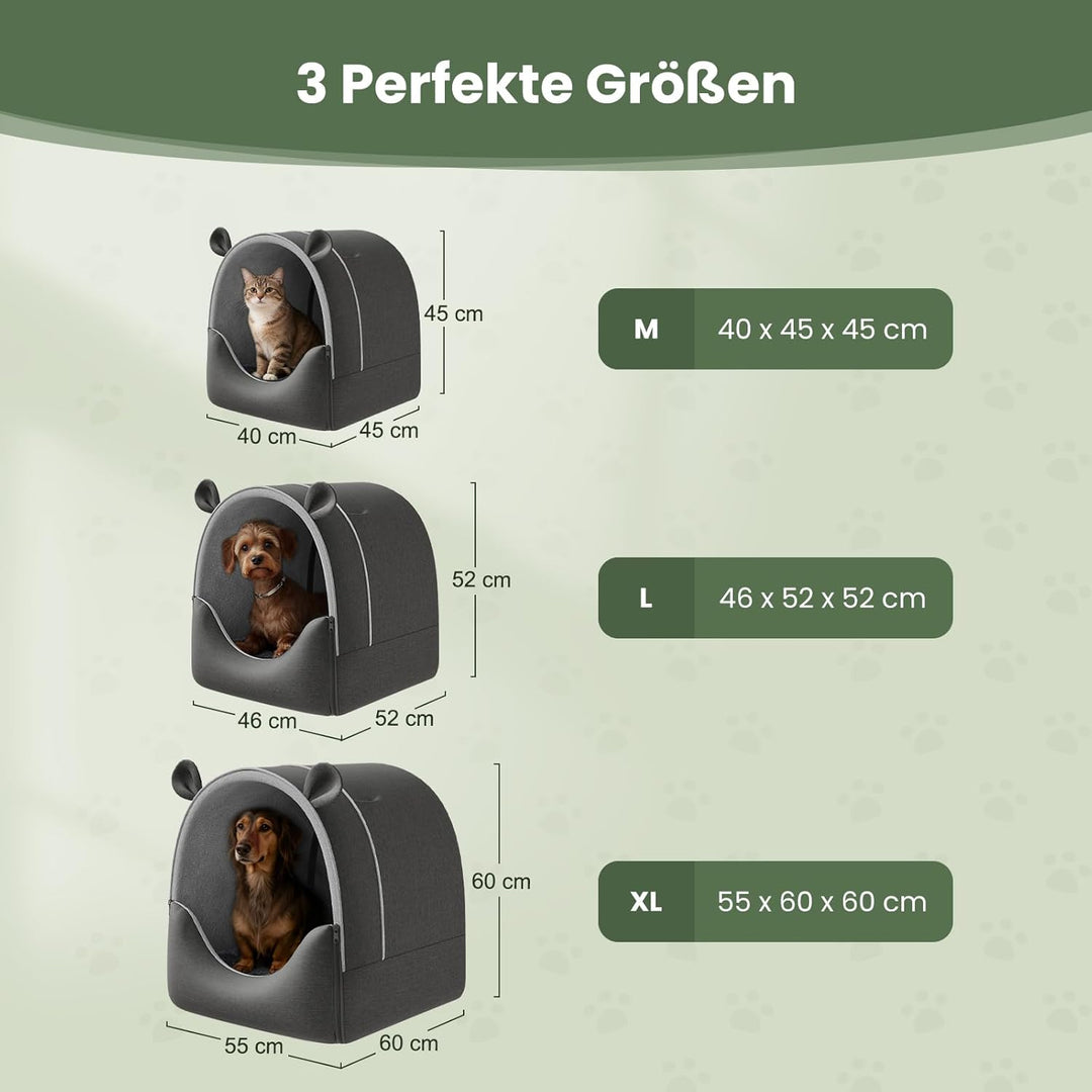EUGAD Hundehöhle Kleine Hunde, 2-in-1 Hundehütte Indoor, Faltbar Warm Hundehütten,Hundekörbchen mit