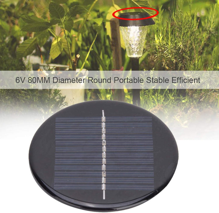 Solar Ersatzoberteil, Runde Sonnenkollektor, 4 Stück 6 V 80 Mm Durchmesser Runder Solarpanelersatz,
