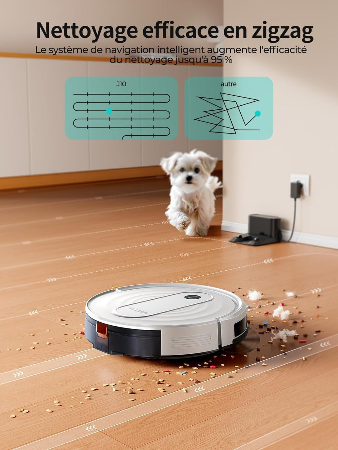 Airzeen Saugroboter mit Wischfunktion,5000Pa Starke Saugkraft J10 Staubsauger Roboter mit Wischfunkt
