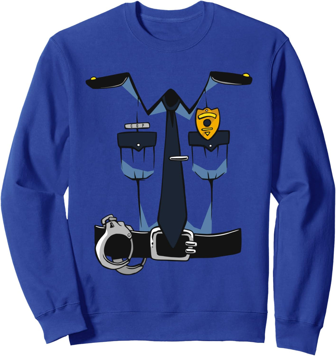 Police Uniform DIY Easy Costume Halloween Adults Kids Police Sweatshirt